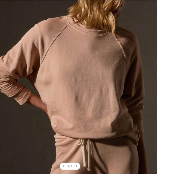 JAMES PERSE- NWT- Vintage Terry Relaxed Sweatshirt - Rose Nude Pigment - Size 3 - Picture 2 of 7